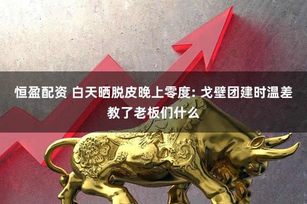 恒盈配资 白天晒脱皮晚上零度: 戈壁团建时温差教了老板们什么